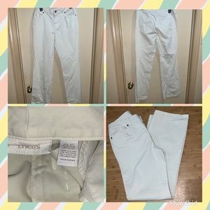 Chico's Pants SZ 0.5 IVORY JEANS BOOT/FLARE LEG